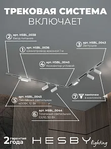 Комплект трековый Hesby Lighting Skylite №5 HSBL_kompl_S005_VL2W4K