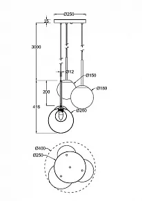 Подвесной светильник Maytoni Basic form MOD521PL-03G