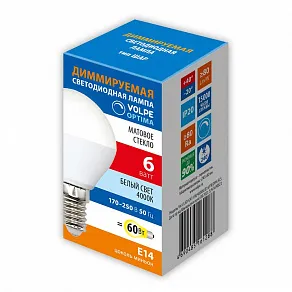 Лампа светодиодная Volpe OPTIMA DIM E14 6Вт 4000K UL-00009230