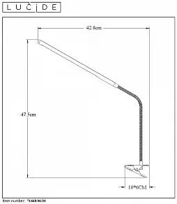 Настольная лампа офисная Lucide LED-Clip 71668/06/30