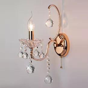 Бра Eurosvet Ariella 10044/1 золото/прозрачный хрусталь Strotskis