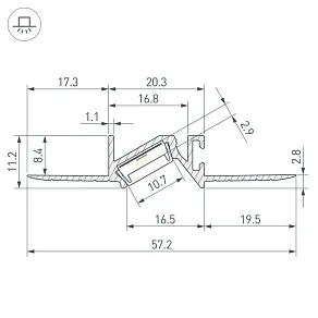 Профиль встраиваемый Arlight PDS-BEVEL 063420