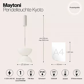 Подвесной светильник Maytoni Kyoto MOD178PL-L11W3K