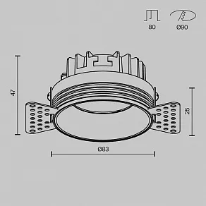 Встраиваемый светильник Maytoni Technical Okno DL055-8W3-4-6K-TRS-W