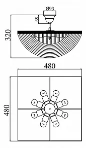 Люстра на штанге Maytoni Quadrato M583-48x48-2-G