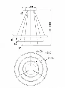 Подвесной светильник Maytoni Rim MOD058PL-L100BS4K