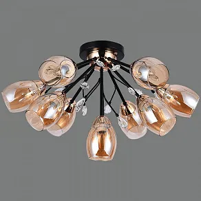 Люстра на штанге ILLUMICO  IL1284-10CPA-29 BK GD