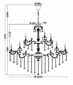 Подвесная люстра Maytoni Monica DIA882-PL-45-G