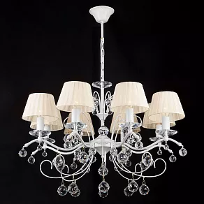 Подвесная люстра Eurosvet Эстель 10058/8 белый с золотом/прозрачный хрусталь Strotskis