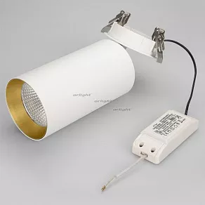 Спот Arlight SP-POLO-BUILT-R95-25W Warm3000 (WH-GD, 40 deg) 027347