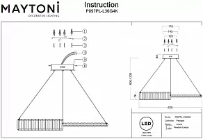 Подвесной светильник Maytoni Krone P097PL-L36G4K