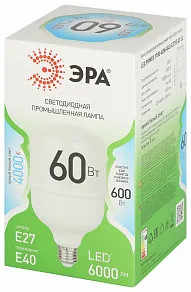 Лампа светодиодная Эра Green Line E27/E40 60Вт 4000K LED POWER T100-60W-840-E27/E40 GL