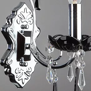 Бра Eurosvet Каталония 2026/1 хром/черный хрусталь Strotskis