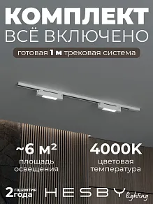 Комплект трековый Hesby Lighting №1 однофазная накладная Skylite HSBL_kompl_S001_NI1W4K
