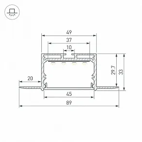 Профиль встраиваемый Arlight LINIA45 059412