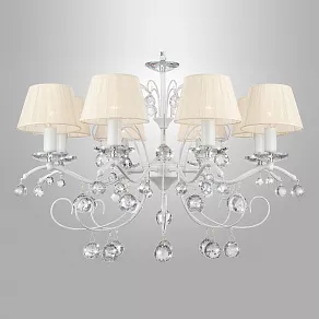 Подвесная люстра Eurosvet Эстель 10058/8 белый с золотом/прозрачный хрусталь Strotskis