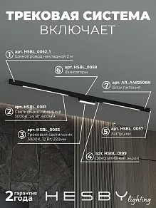 Комплект трековый Hesby Lighting ElDeko HSBL_kompl_E006_NI2B3K_01