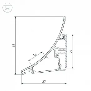 Профиль-держатель Arlight KARNIZ-R-2000 021649(з)