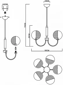 Люстра на штанге EVOLUCE Aveiro SLE1096-103-05