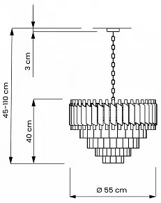 Подвесная люстра LUMINA DECO MAZINI LDP 6003-500 WT+F.GD