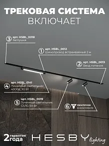 Комплект трековый Hesby Lighting Skylite №5 HSBL_kompl_S005_VI2B4K