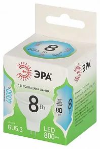 Лампа светодиодная Эра Green Line GU5.3 8Вт 4000K LED MR16-8W-840-GU5.3 GL