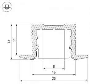 Профиль встраиваемый Arlight SL-SLIM 037114