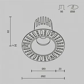 Встраиваемый светильник Maytoni  DL124-10W-3K-TRS-W