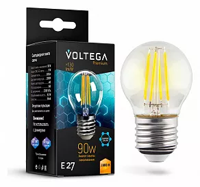 Лампа светодиодная Voltega Globe E27 9W Graphene E27 7Вт 2800K 7138