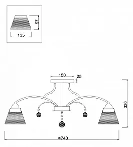 Люстра на штанге Freya Enrica FR2011CL-08CH