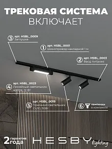 Комплект трековый Hesby Lighting Skylite №5 HSBL_kompl_S005_NI1B4K