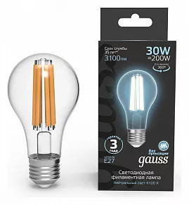 Лампа светодиодная Gauss Filament E27 30Вт 4100K 102902230