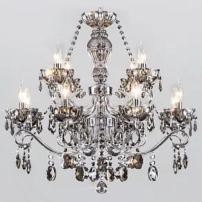 Потолочная люстра Eurosvet Teodore 10103/12 хром/дымчатый хрусталь Strotskis