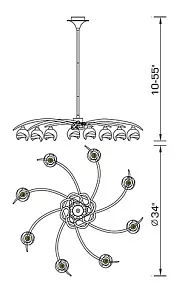 Люстра на штанге Mantra Bali Cromo 0800
