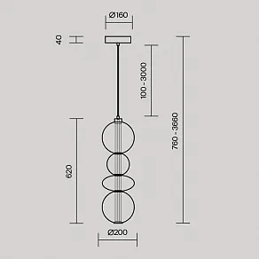Подвесной светильник Maytoni Futuro MOD307PL-L36BS3K