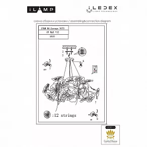 Подвесная люстра iLamp Savage 9070-D600 GD