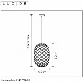 Подвесной светильник Lucide Wolfram 21417/32/30