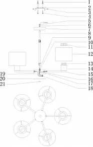 Люстра на штанге Moderli Flora V1232-5P
