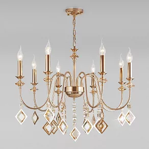 Подвесная люстра Eurosvet Telao 10120/8 золото/тонированный хрусталь Strotskis Smart (10110/8)