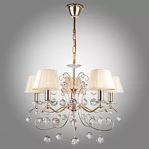 Подвесная люстра Eurosvet Эстель 10058/5 золото/прозрачный хрусталь Strotskis