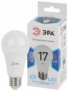 Лампа светодиодная Эра Стандарт E27 17Вт 4000K LED A60-17W-840-E27