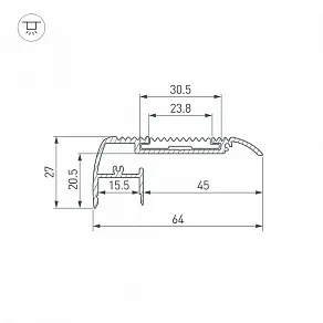 Профиль для ступеней Arlight STAIR 045663
