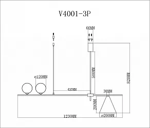 Люстра на штанге Moderli Holly V4001-3P