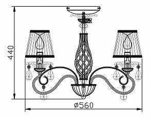 Подвесная люстра Maytoni Uventa ARM257-03-G