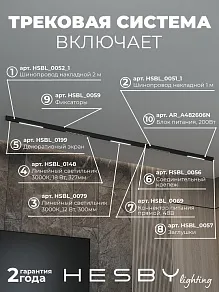 Комплект трековый Hesby Lighting ElDeko HSBL_kompl_E008_NI3B3K