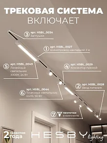 Комплект трековый Hesby Lighting Skylite №5 HSBL_kompl_S005_NI4W3K