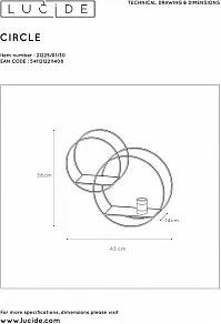 Бра с полкой Lucide Circle 21225/01/30