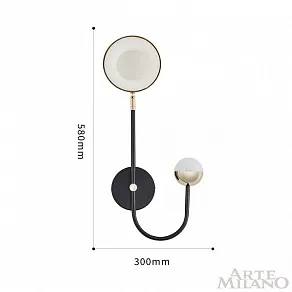 Бра Arte Milano Ferrara-73210 273299/1+1 BK/GD