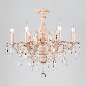 Подвесная люстра Eurosvet Aldis 3345/6 белый с золотом/прозрачный хрусталь