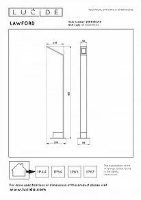 Наземный низкий светильник Lucide Lawford 29831/80/30